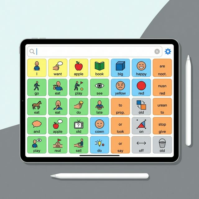 Communication board in use