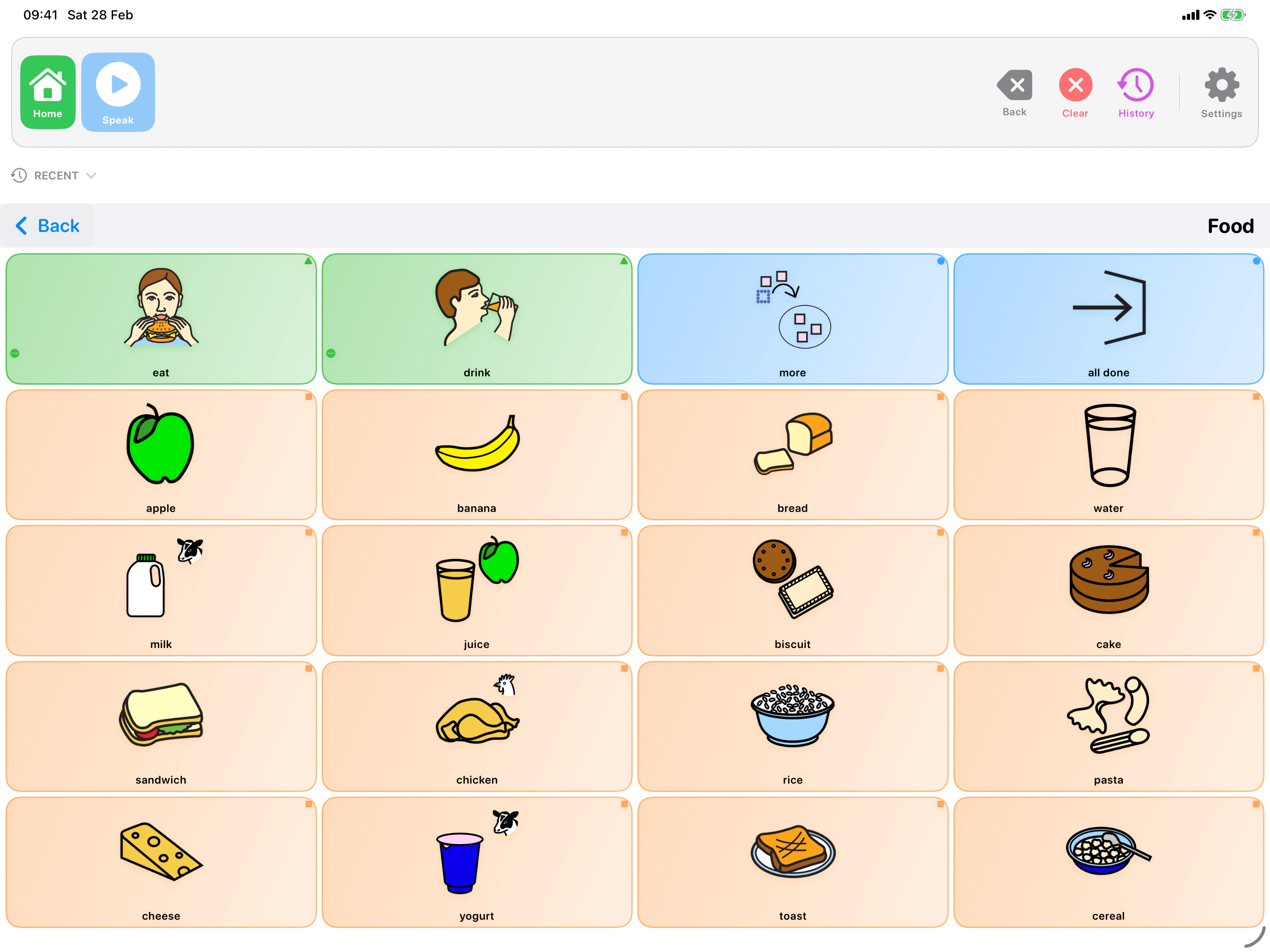 Building a sentence in SpeakPad