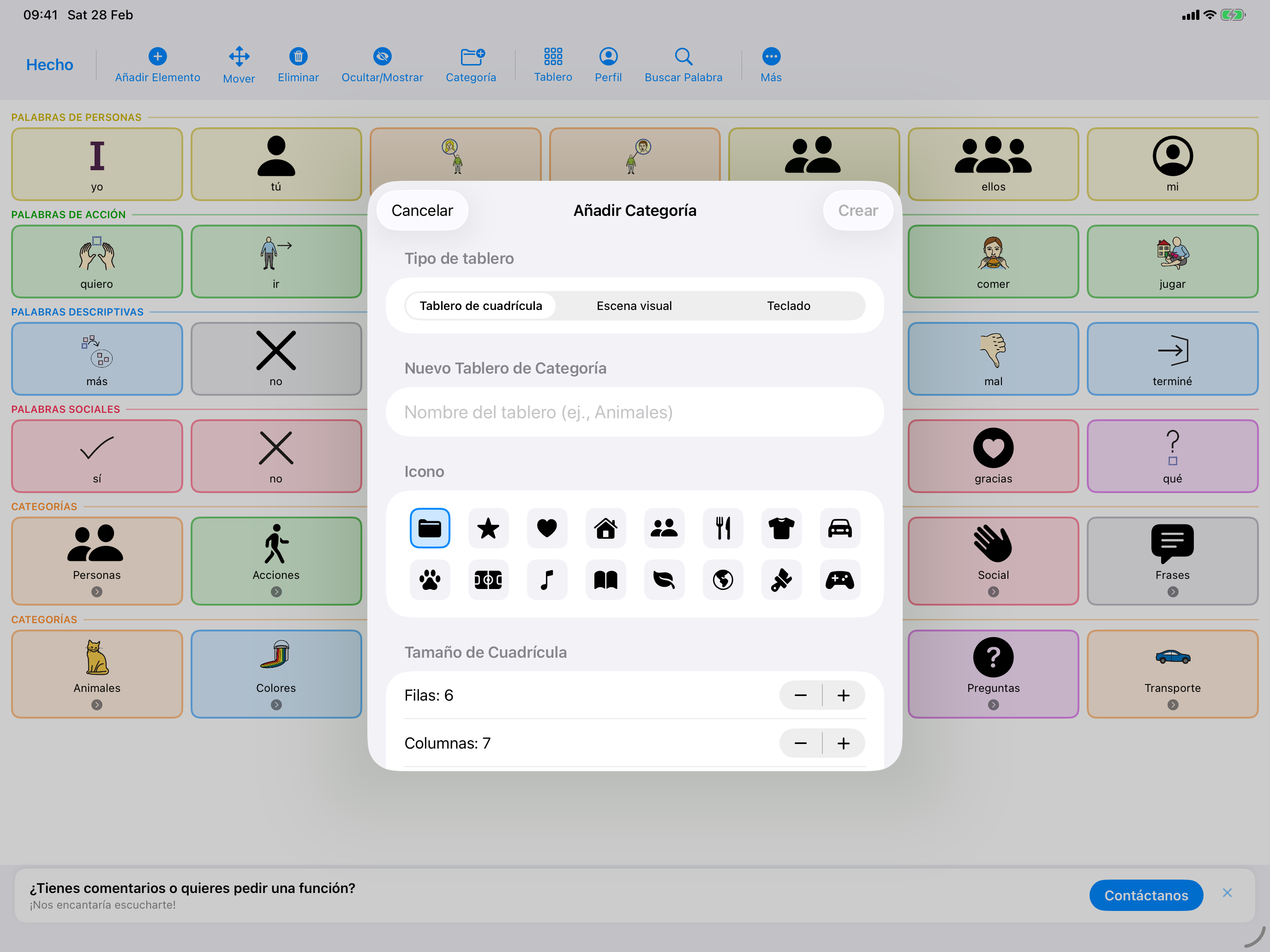 Editando elementos de vocabulario