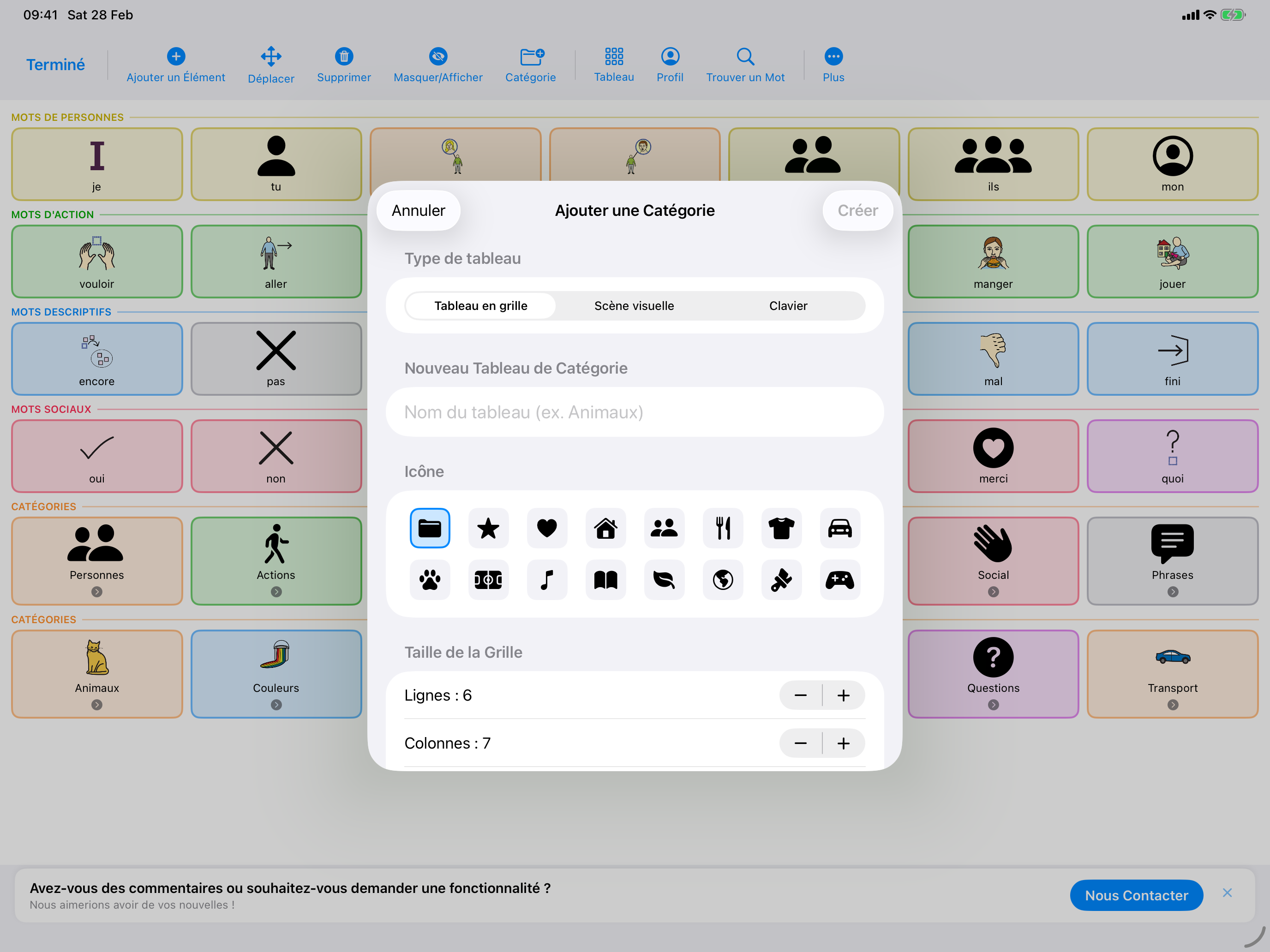 Modification des éléments de vocabulaire