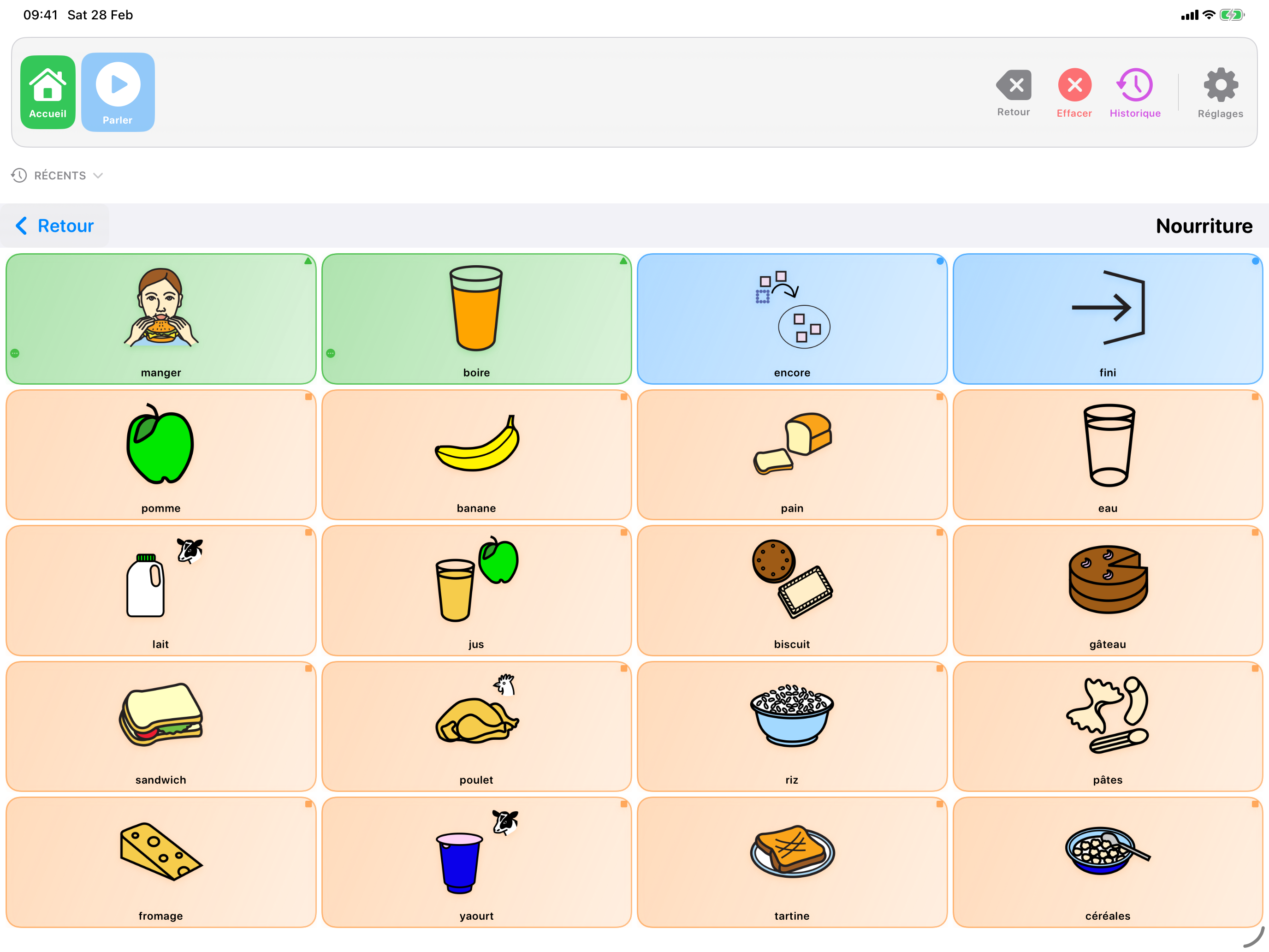 Construction d'une phrase dans SpeakPad