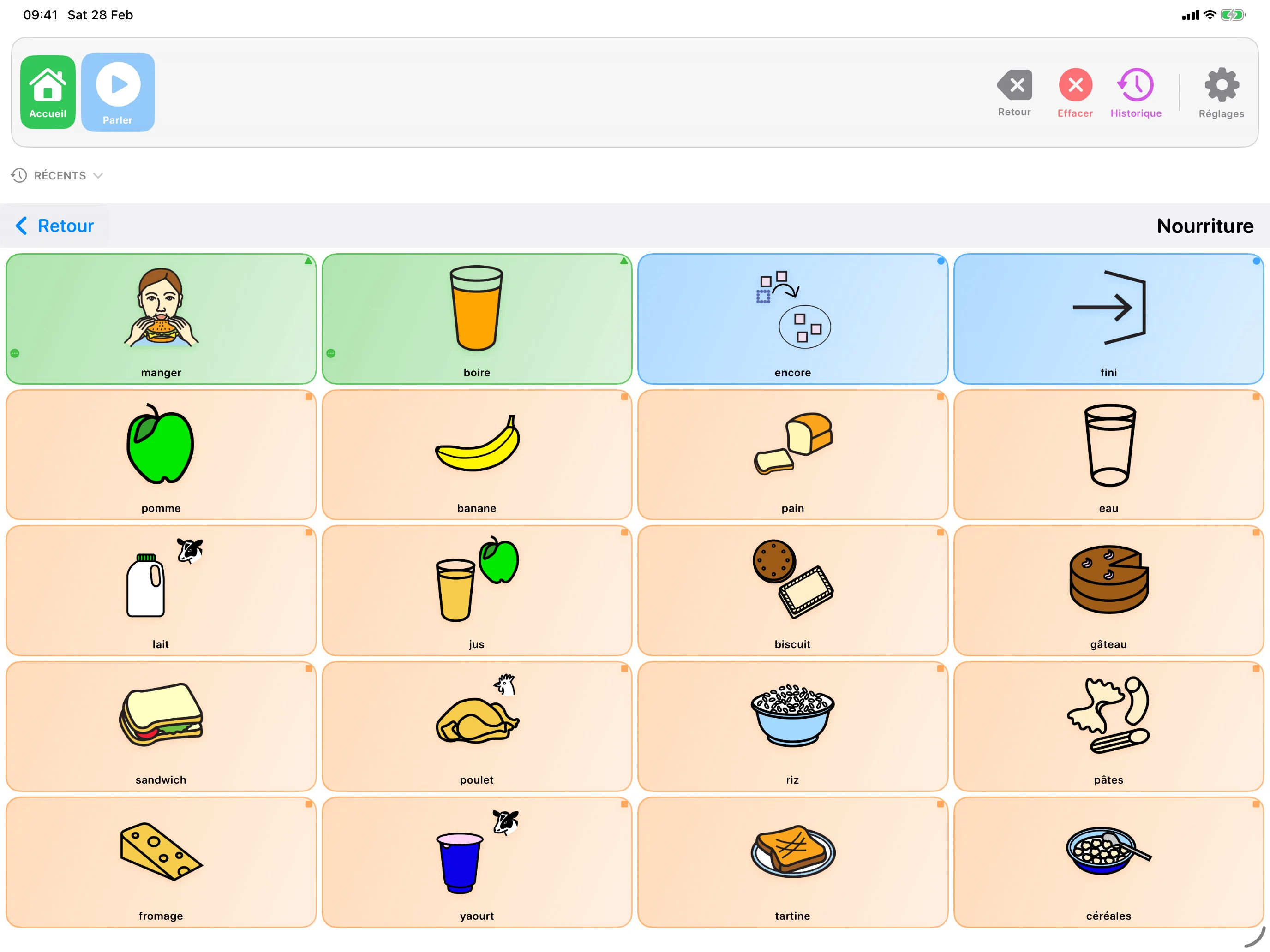 Construction d'une phrase dans SpeakPad