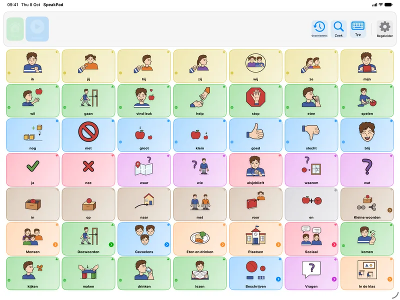 Communicatiebord in SpeakPad