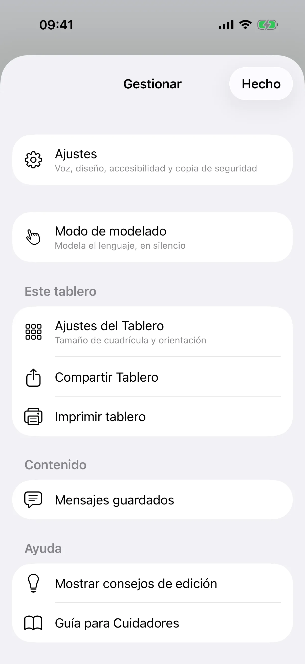 Todo lo demás está en Gestionar