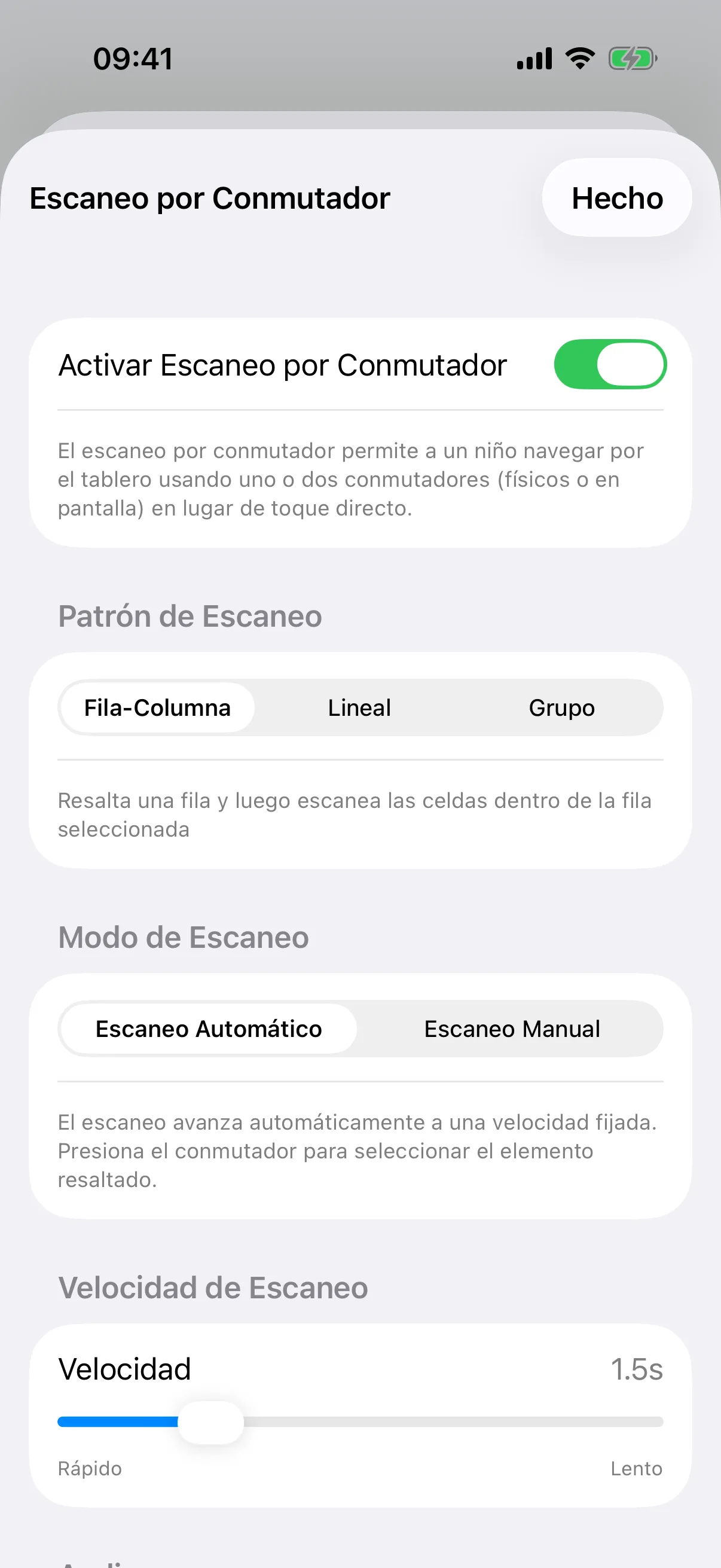 Configuración del Escaneo por Conmutador