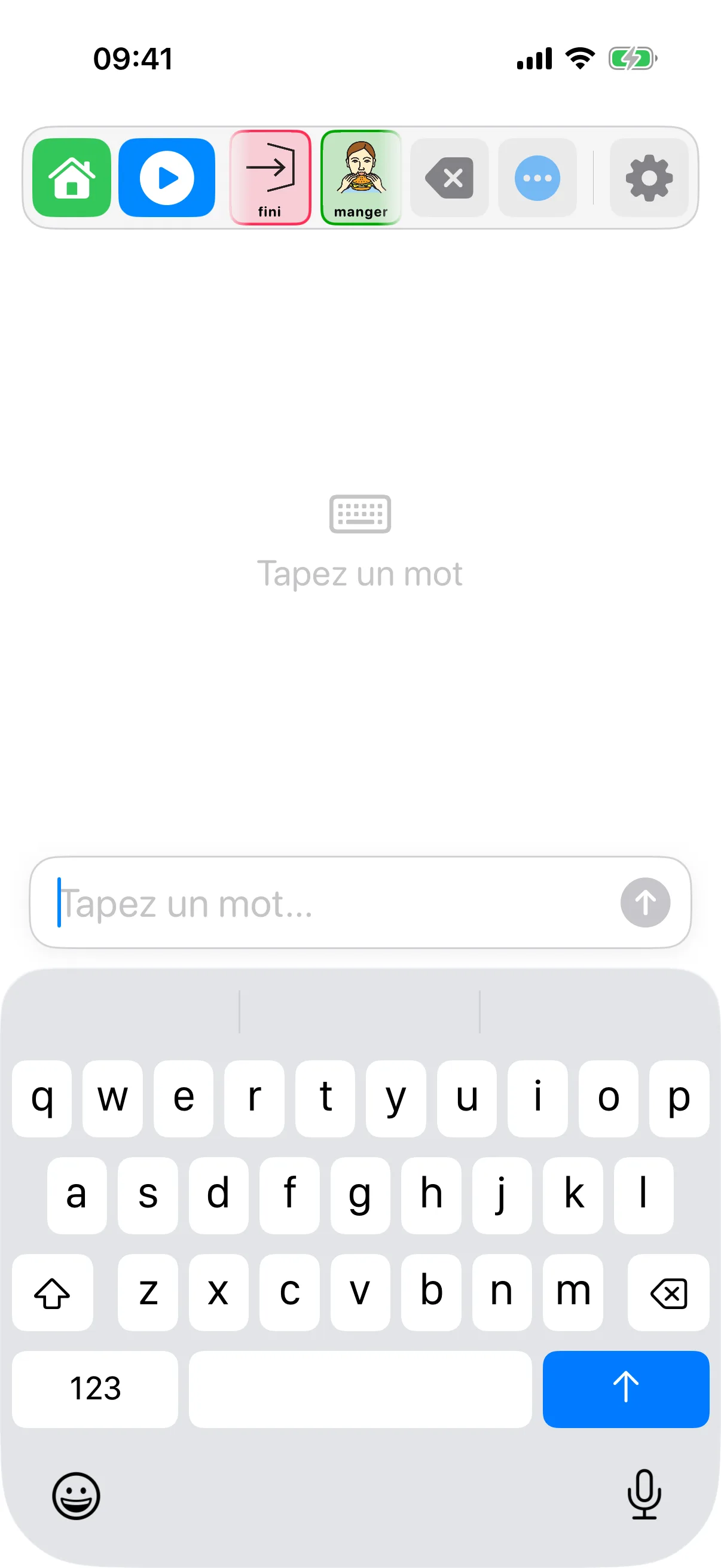 Le bouton Taper