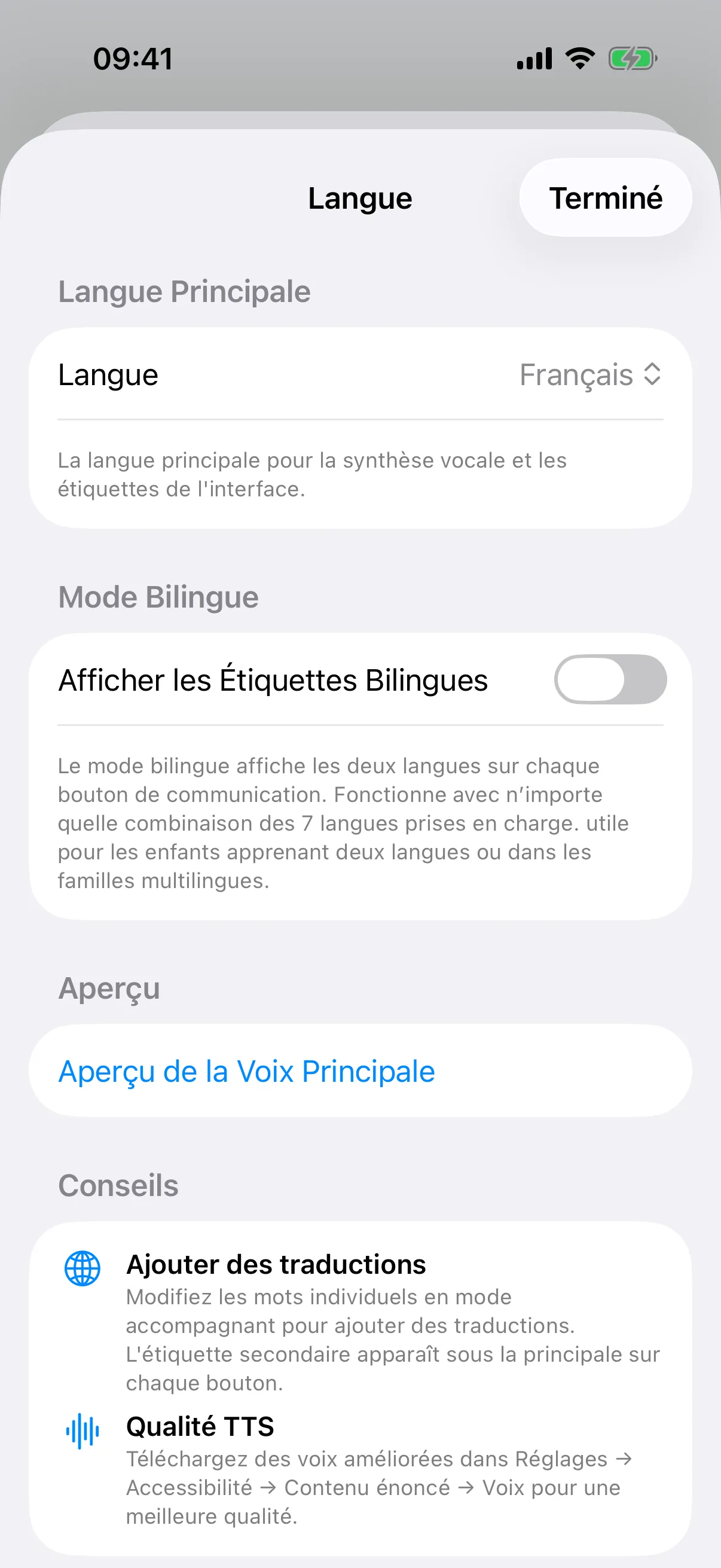 Afficher les deux langues