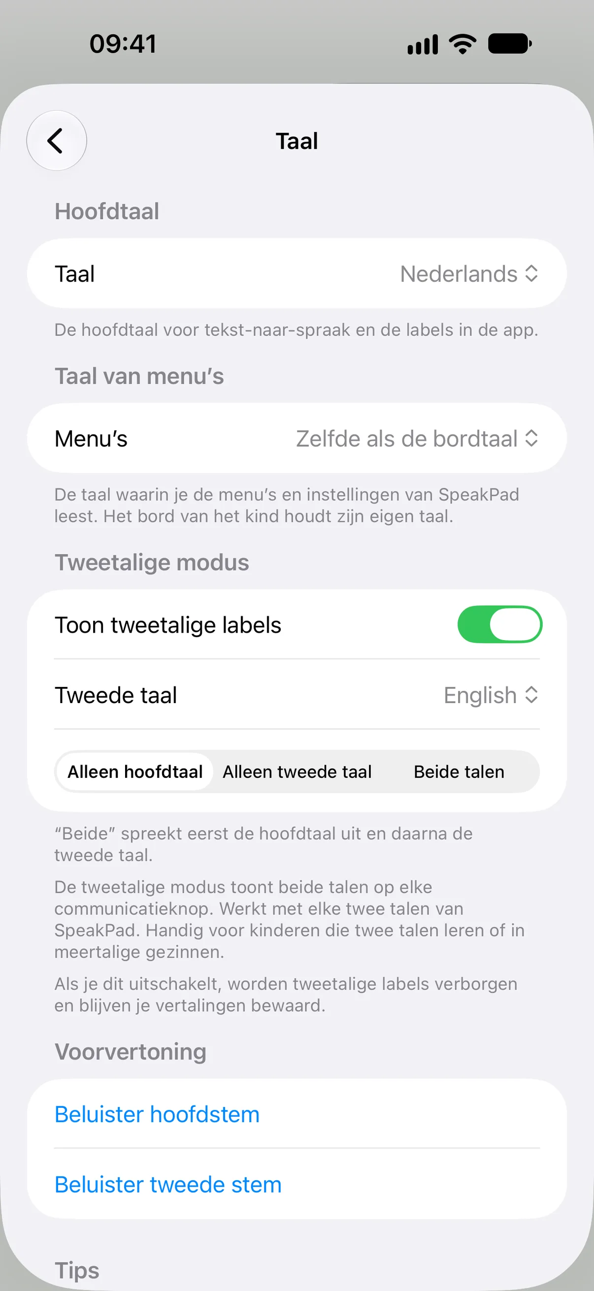 Beide talen tonen