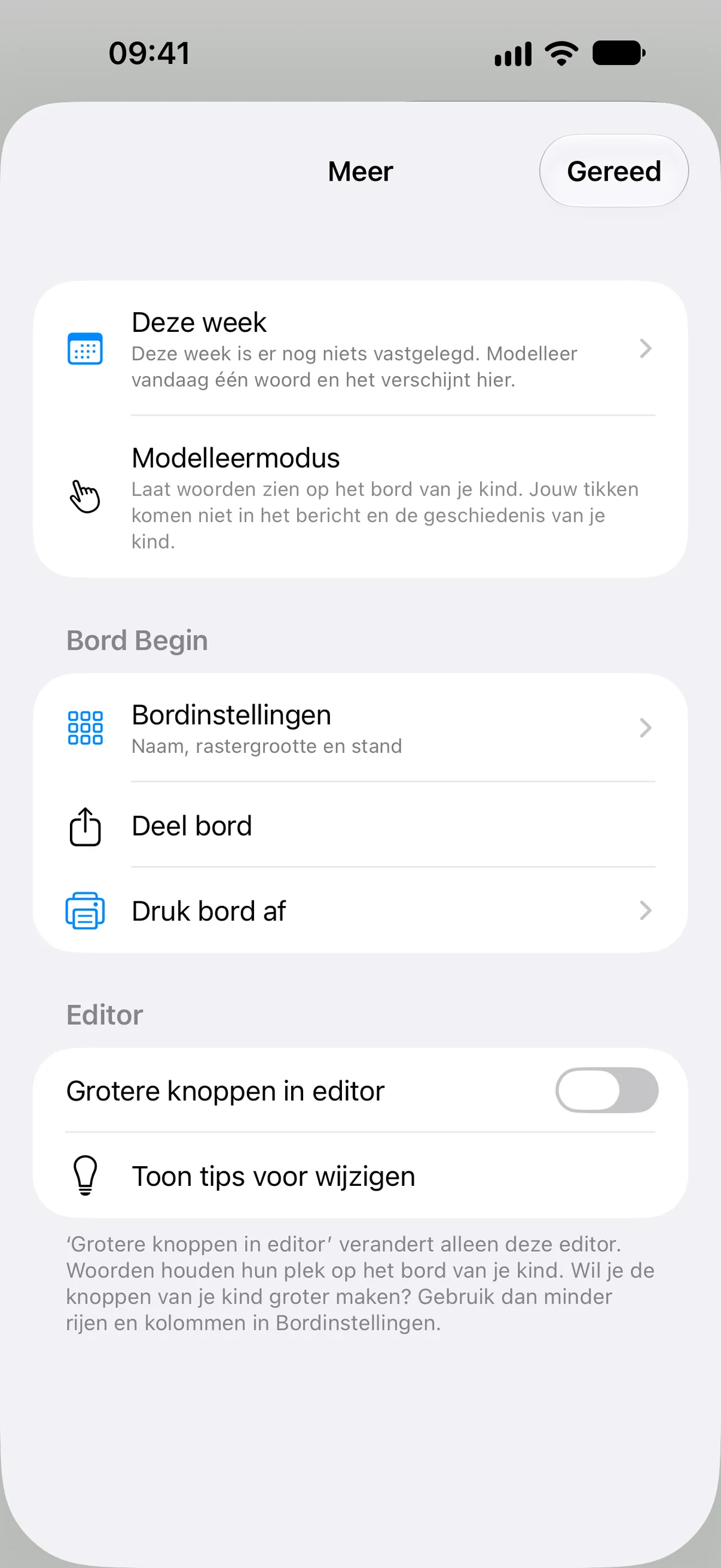 Instellingen en Meer