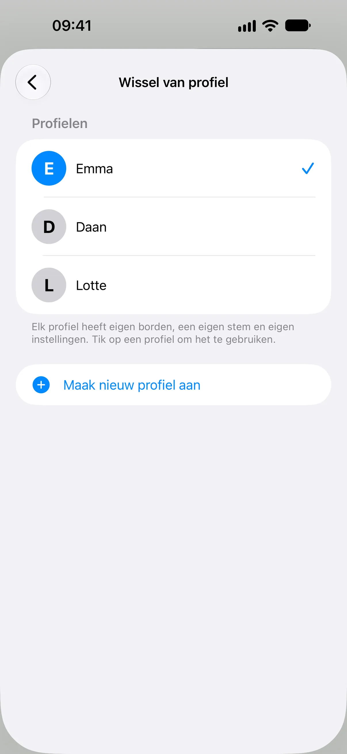 Een profiel aanmaken