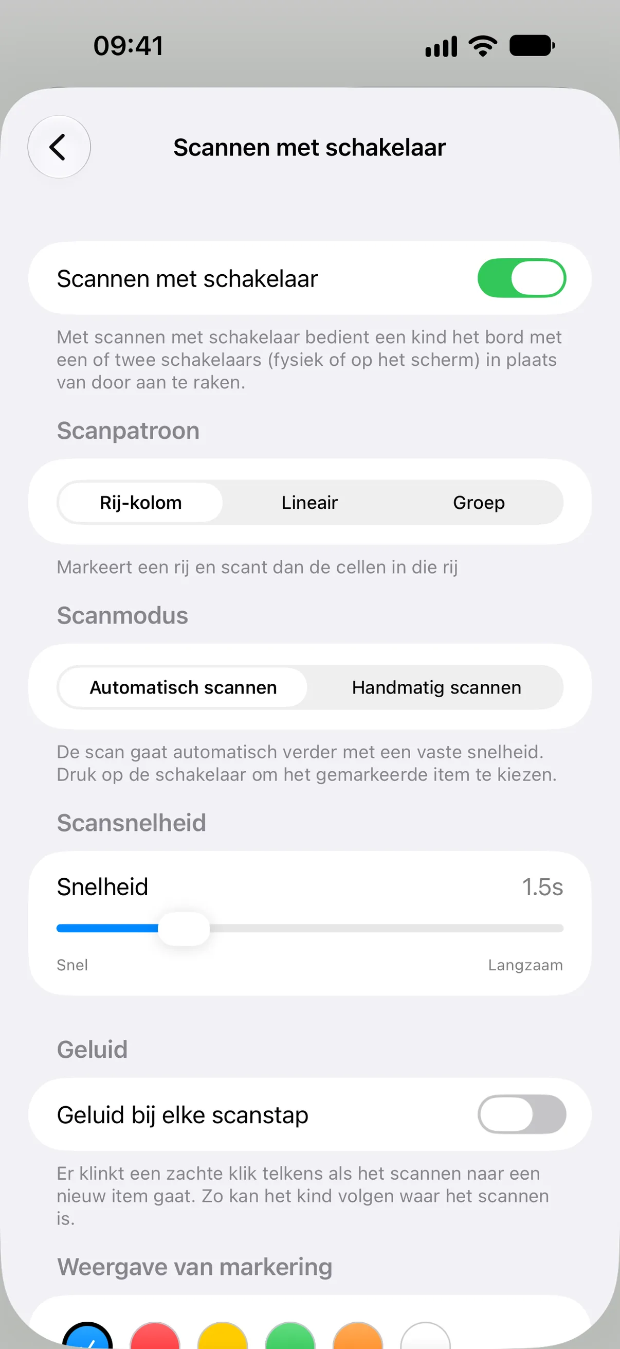 Scannen met schakelaar instellen