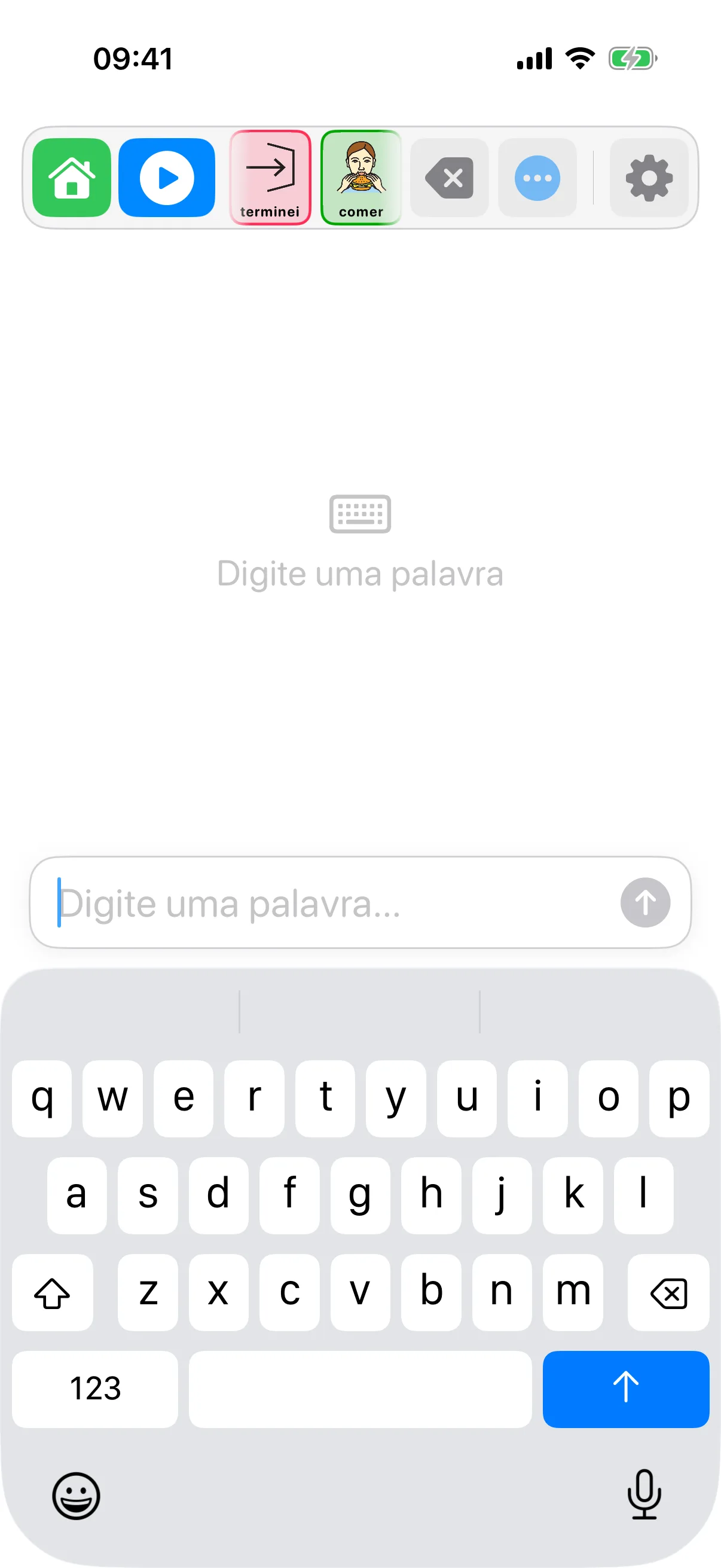 O botão Digitar